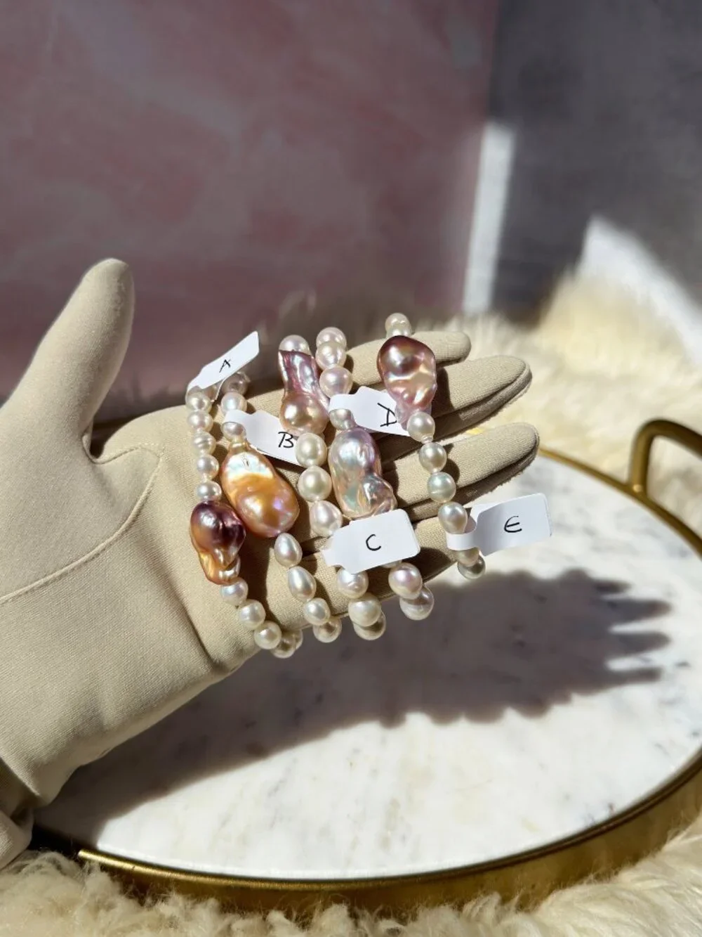 Mermaid Pearl Beaded Bracelet with Freshwater Baroque & Chinese Akoya Pearls